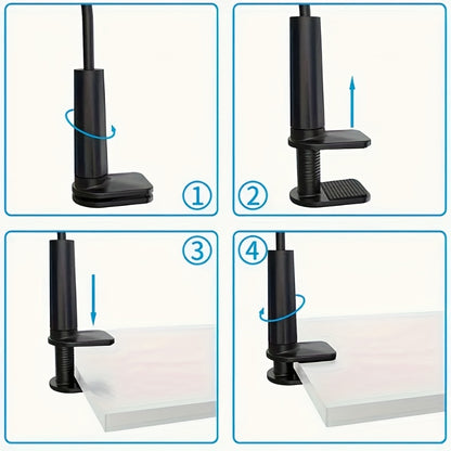 1pc Adjustable Bedside Phone & Tablet Holder - 360° Rotating, Secure Clamp Flexible Gooseneck Arm, Wall-Mountable, ABS Material, for Comfortable Viewing, Tablet Holder Stand