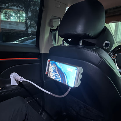 1pc Adjustable Bedside Phone & Tablet Holder - 360° Rotating, Secure Clamp Flexible Gooseneck Arm, Wall-Mountable, ABS Material, for Comfortable Viewing, Tablet Holder Stand