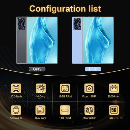 2025 Original  Tablet Android14 Snapdragon888 11Inch HD 16GB+1TB 12000mAh 5G Dual SIM Bluetooth WiFi GPS Tables