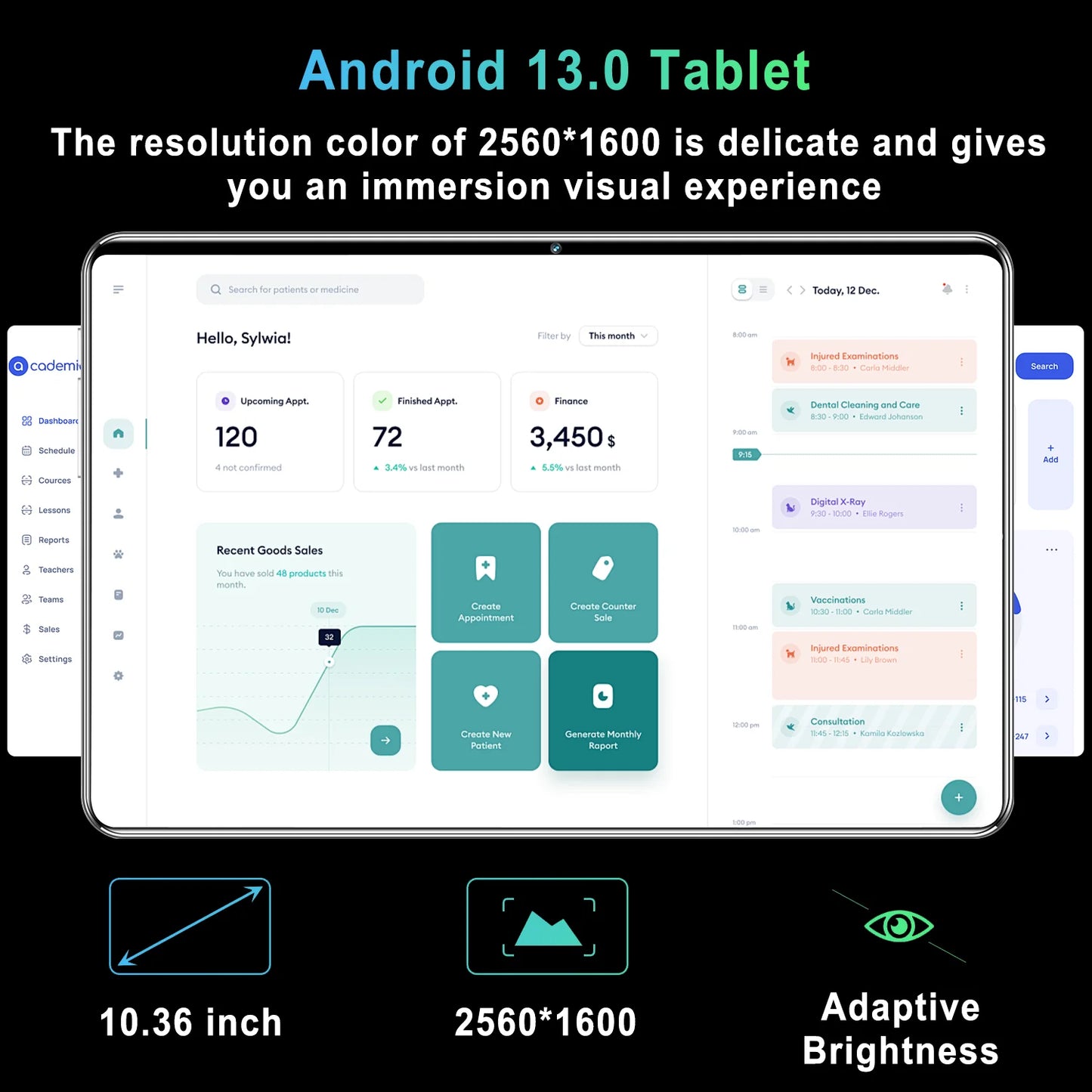 2025 5G Tablet Android 13.0 Brand New 10.36 inch 16GB RAM 1TB ROM Tablet 16MP 32MP 12000mAh 10Core WIFI Bluetooth Network Tablet
