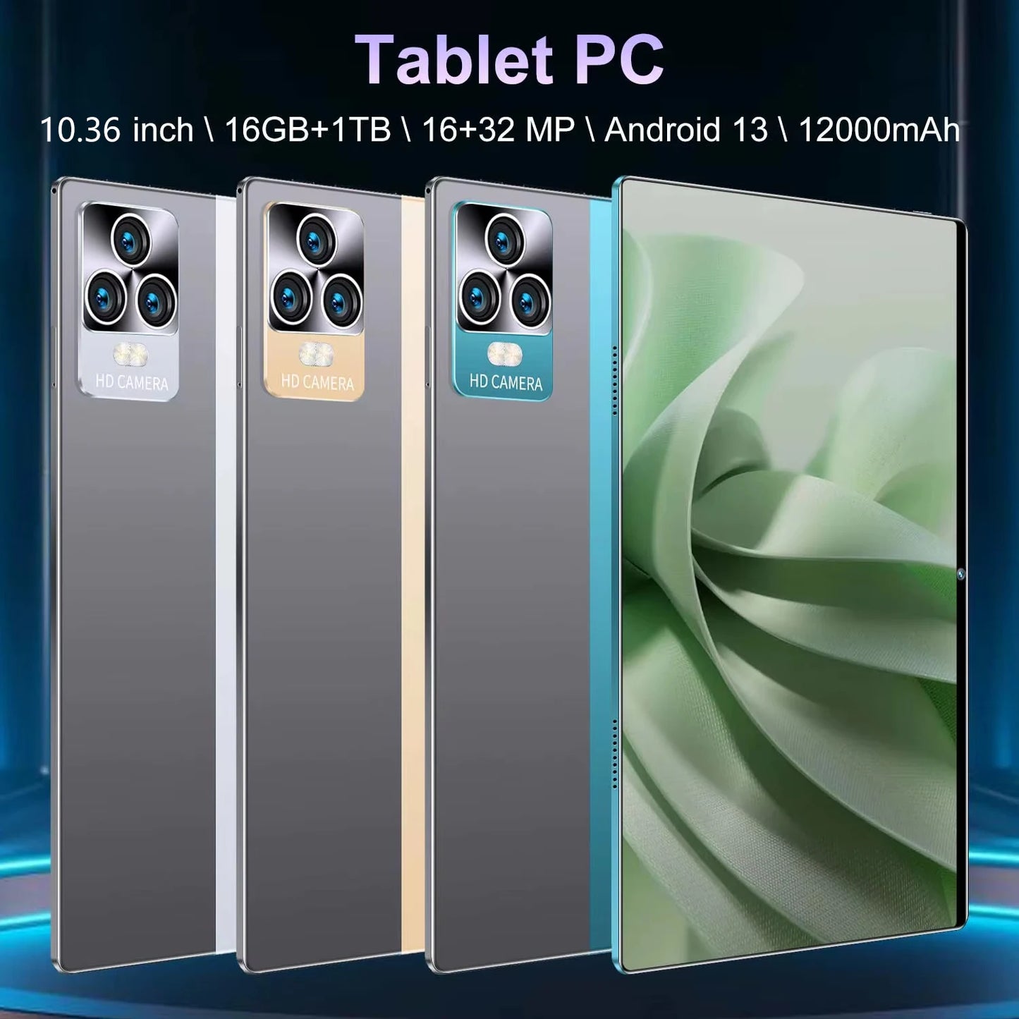 2025 New 5G Tablet 10.36Inch Android 13.0 Tablet MTK6797 16GB RAM 1TB ROM Tablet PC Dual Cameras Dual Sim Card Wifi Type-c