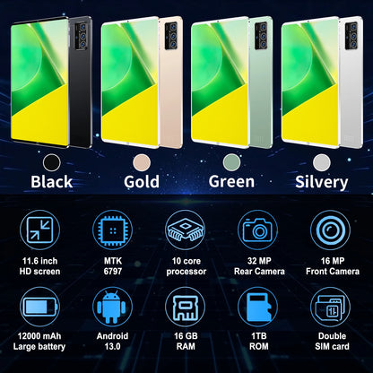 2025 New 10.36Inch Original Tablet 16GB Ram 1TB Rom Android13.0 Dual SIM 10 Core 12000mAh Bluetooth WIFI 5G Network Tablet PC