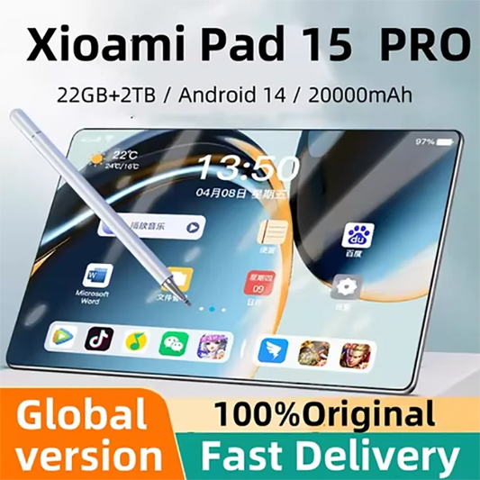 2025 New Pad 15 Pro Tablet Android13 Snapdragon870 11Inch HD 22GB+2TB 20000mAh 5G Dual SIM Bluetooth WiFi GPS Tablet
