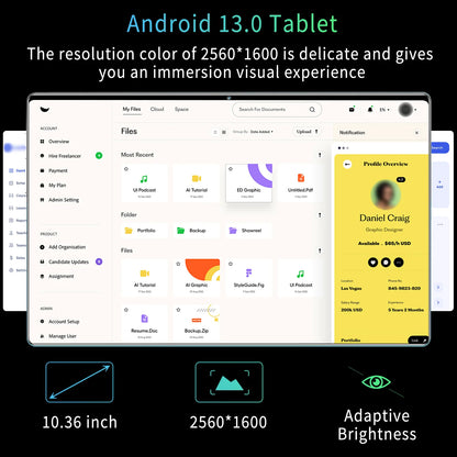 2025 New 5G Global Version Tablet 16GB RAM 1TB ROM 10.36 Inch tablet Android 13.0 Pad 10 CoreTablet PC Dual Wifi Dual SIM Card