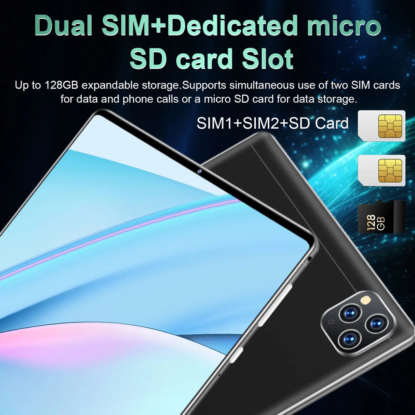 2025 5G Tablet Android 13.0 Brand New 10.36 inch 16GB RAM 1TB ROM Tablet 16MP 32MP 12000mAh 10Core WIFI Bluetooth Network Tablet