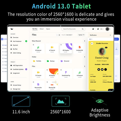 2025 New 5G Global Version Tablet 16GB RAM 1TB ROM 10.36 Inch tablet Android 13.0 Pad 10 CoreTablet PC Dual Wifi Dual SIM Card