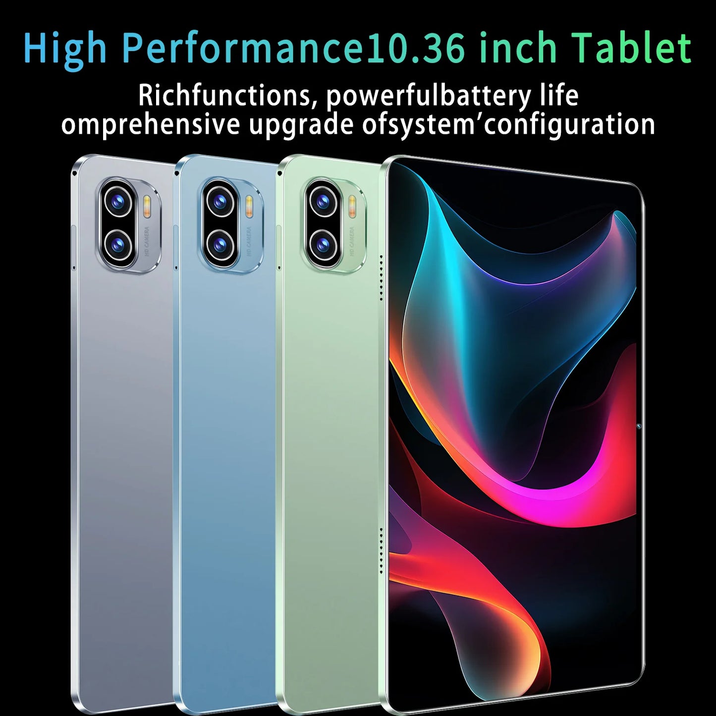 2025 5G Tablet Android 13.0 Brand New 10.36 inch 16GB RAM 1TB ROM Tablet 16MP 32MP 12000mAh 10Core WIFI Bluetooth Network Tablet