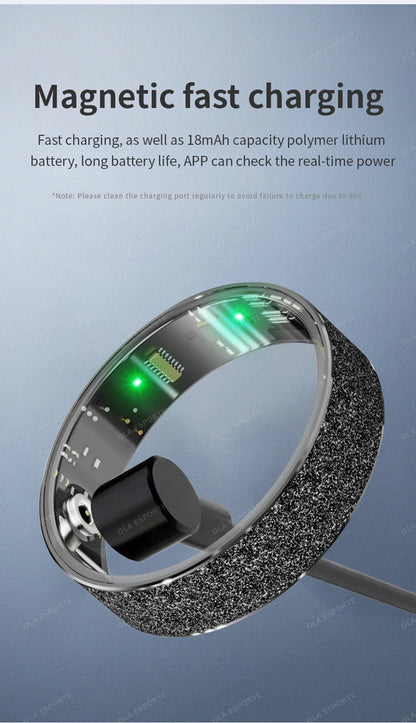New Smart Ring with Charging Case for men women,Health and Sleep Monitor,iP68 & 5ATM Waterproof,Multi-sport Mode,For Android ios