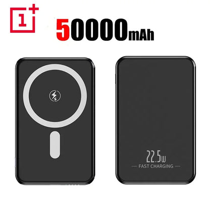 OnePlus 50000mAh Magnetic Power Bank Magnet Wireless Ultra Slim Fast Charge Auxiliary Battery Charging For IPhone Samsung Xiaomi