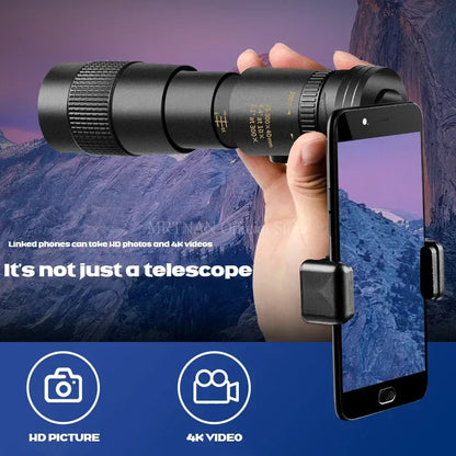 10-300X Zoom Metal HD Bak4 Powerful Binoculars Long Range Quality Portable Professional Telescope Monocular for Hunting