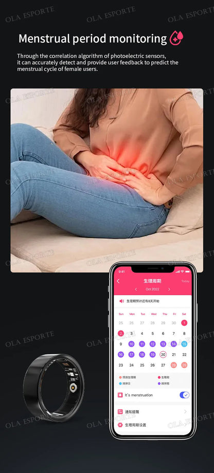 2025 New For Xiaomi Men Smart Ring Women, Heart Rate and Blood Oxygen Monitor Smartring IP68 & 5ATM Waterproof, Multi-sport Mode