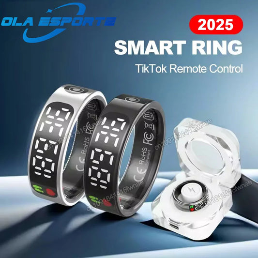 Smart Ring For Xiaomi Samsung Ring with Display Screen Gesture Swipe Tiktok Video Health Monitor IP68 &5ATM Waterproof Smartring
