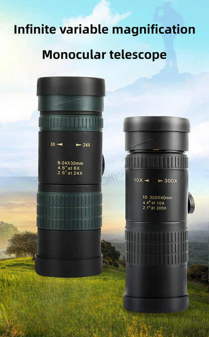 10-300X Zoom High Definition Powerful Binocular Telescope Remote Portable High Quality Professional Hunting Monocular Telescope