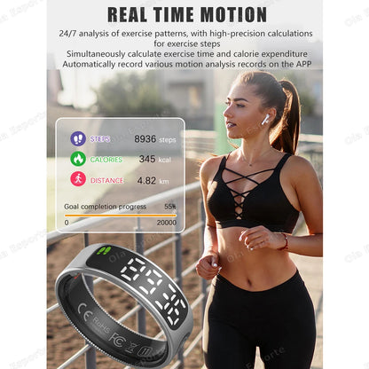 Smart Ring For Xiaomi Samsung Ring with Display Screen Gesture Swipe Tiktok Video Health Monitor IP68 &5ATM Waterproof Smartring