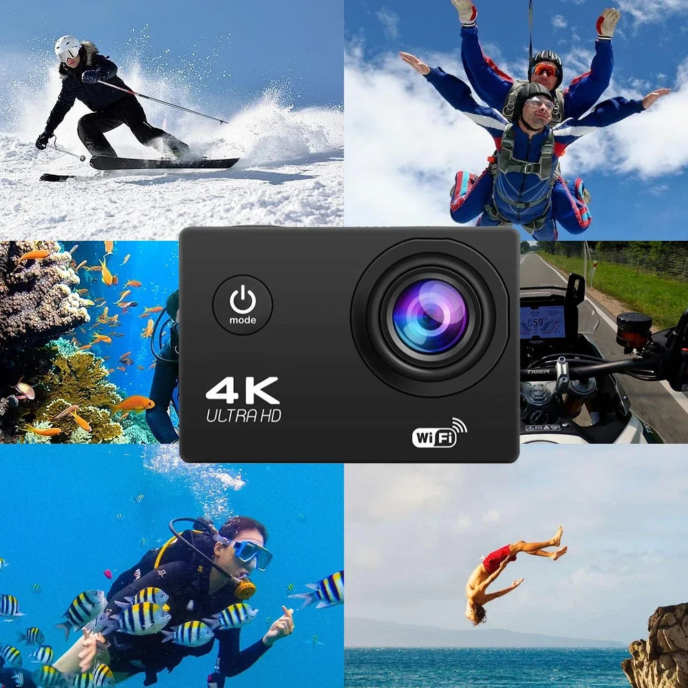 Ultra HD 4K/30fps WiFi 2.0-inch 170D Waterproof Helmet Video Recording Cameras Sport Cam With Remote Control Action Camera
