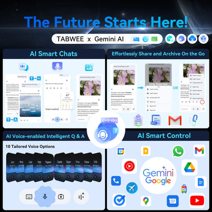 TABWEE T90 Android 15 11'' Tablet PC with Keyboard, Gemini AI, 8+16GB RAM 128GB ROM, T615 Octa Core, 8000mAh Battery Widevine L1