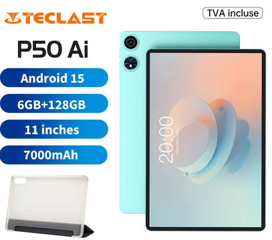 Teclast P50 Ai Tablet Allwinner A733 Octa-Core 11inch TDDI Screen 6GB RAM 128GB ROM Android15 WiFi6 7000mAh Dual Type-C