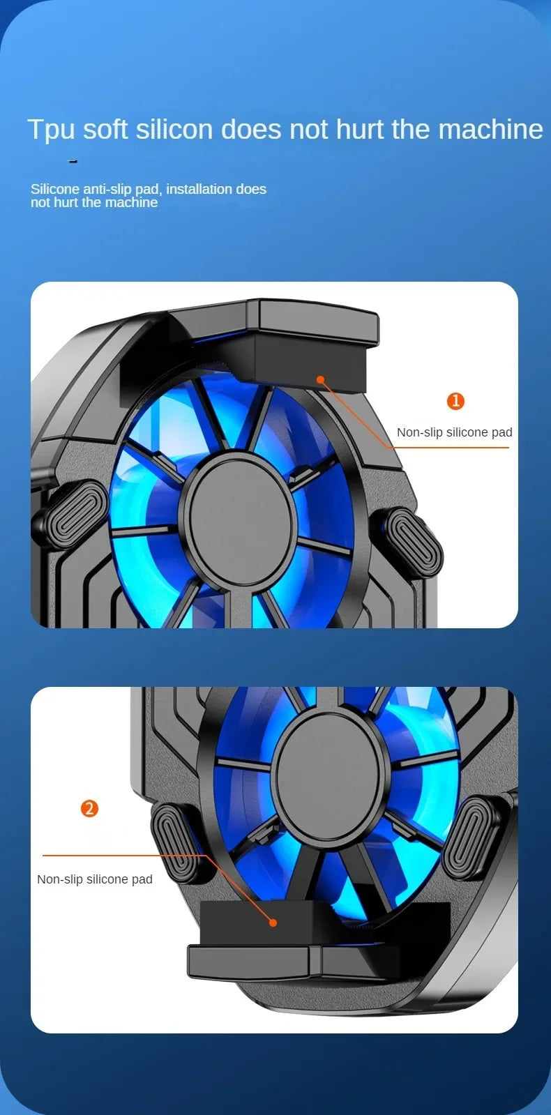 FS01 Dual Fan For Phone Ice Cooling Universal Rechargeable Mobile Phone Cooler, Long Lasting, Stronger Cooling, Air Cooling Fan