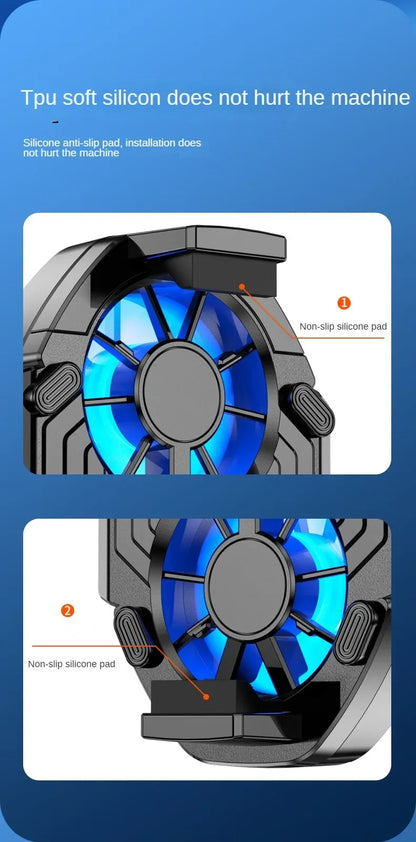FS01 Dual Fan For Phone Ice Cooling Universal Rechargeable Mobile Phone Cooler, Long Lasting, Stronger Cooling, Air Cooling Fan