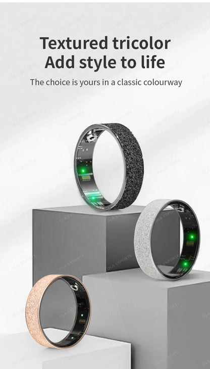 New Smart Ring with Charging Case for men women,Health and Sleep Monitor,iP68 & 5ATM Waterproof,Multi-sport Mode,For Android ios