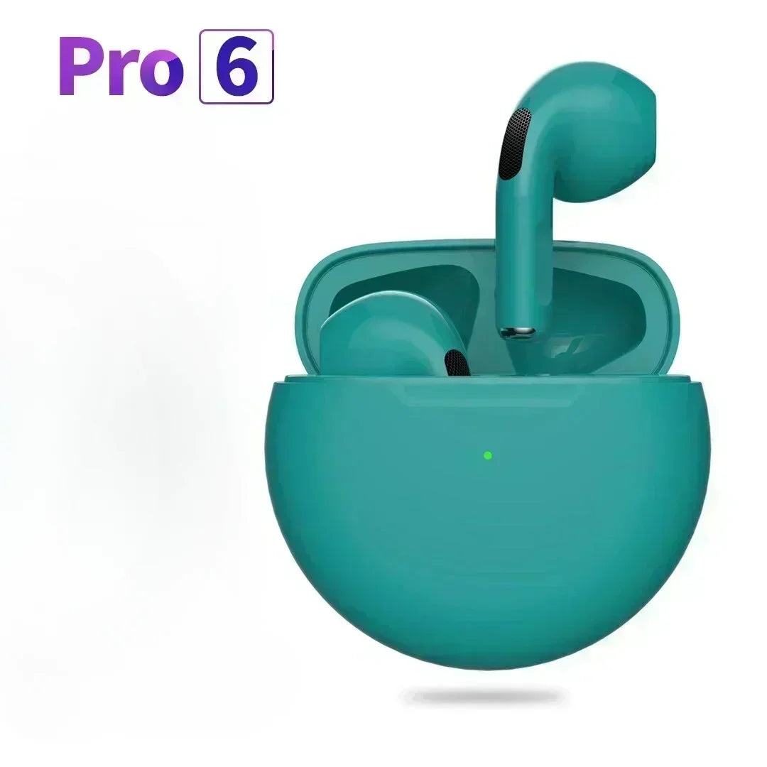 NEU Pro 6 TWS Kabellose Kopfhörer mit Mikrofon Fone Bluetooth-Ohrhörer Sport Lauf-Headset für Apple iPhone Xiaomi Pro6 Ohrhörer