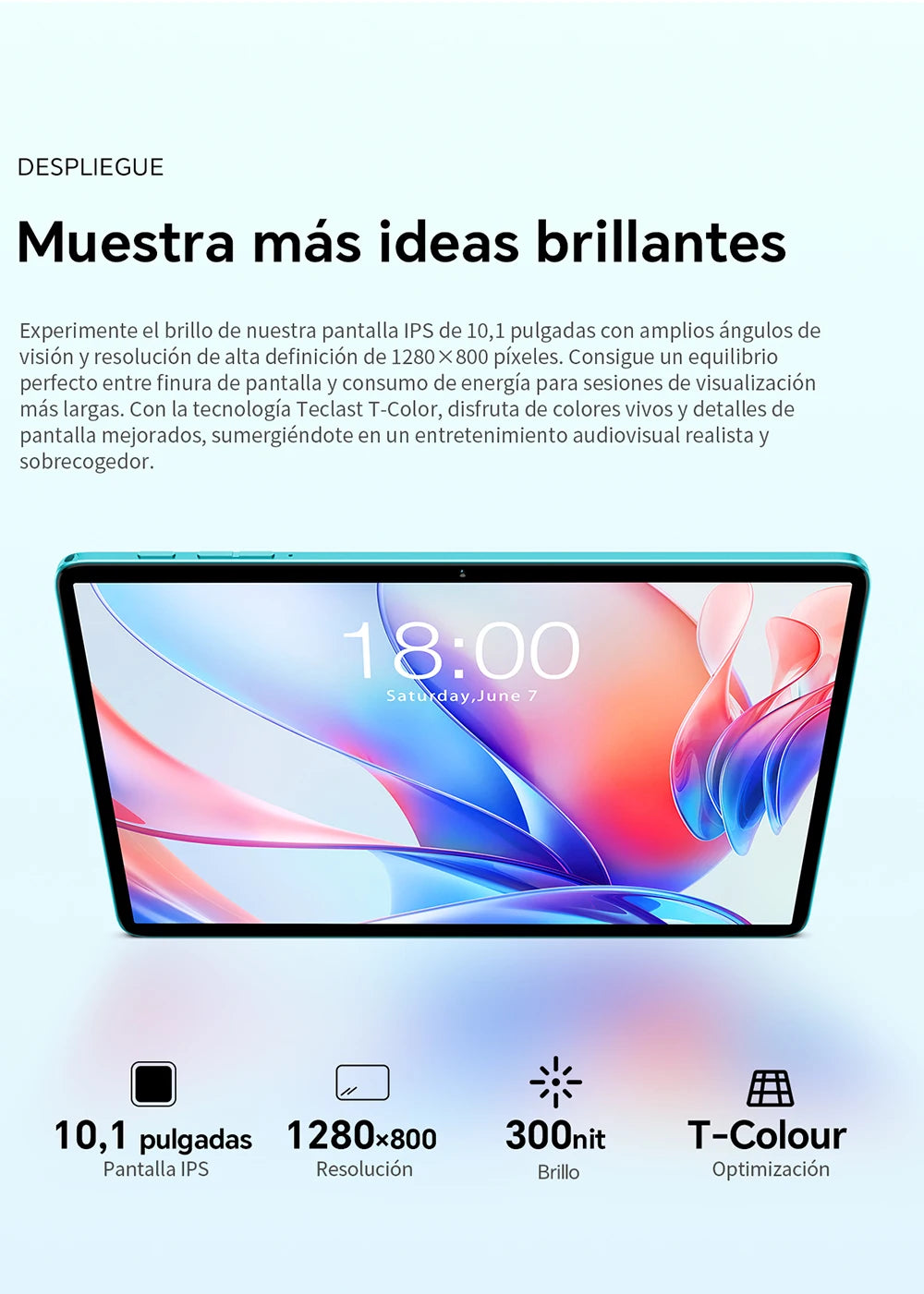 Teclast P30 Android 14 Tablet, 10.1 Inches, Maximum 12 Gb Ram, 128Gb Rom, 1280X800 Ips, Unisoc T606, 8 Cores, 6000 Mah
