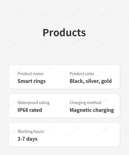 New Smart Ring with Charging Case for men women,Health and Sleep Monitor,iP68 & 5ATM Waterproof,Multi-sport Mode,For Android ios