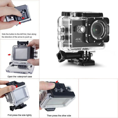 Action Camera 4K WiFi 2.0-inch Screen Waterproof 170D Underwater sports video cameras for motorcycle helmet Outdoor Sport Cam