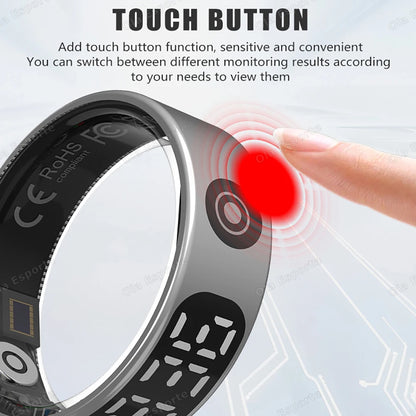 Smart Ring For Xiaomi Samsung Ring with Display Screen Gesture Swipe Tiktok Video Health Monitor IP68 &5ATM Waterproof Smartring