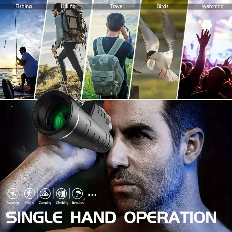 10x40 High Power Monocular for Smartphone, HD Telescope for Adults, Bird Watching, Hunting, Travel, Camping & Stargazing