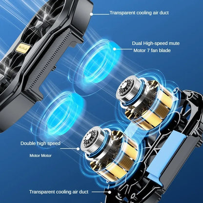 FS01 Dual Fan For Phone Ice Cooling Universal Rechargeable Mobile Phone Cooler, Long Lasting, Stronger Cooling, Air Cooling Fan
