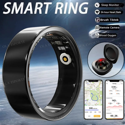 2025 New For Xiaomi Men Smart Ring Women, Heart Rate and Blood Oxygen Monitor Smartring IP68 & 5ATM Waterproof, Multi-sport Mode