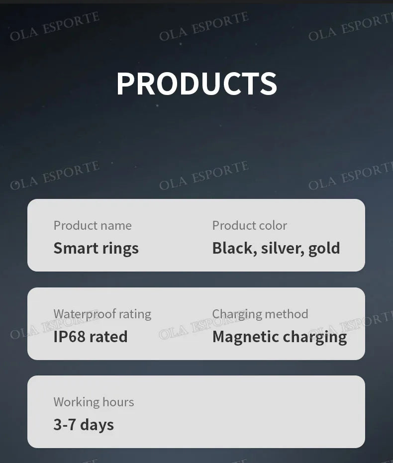 2025 New For Xiaomi Men Smart Ring Women, Heart Rate and Blood Oxygen Monitor Smartring IP68 & 5ATM Waterproof, Multi-sport Mode