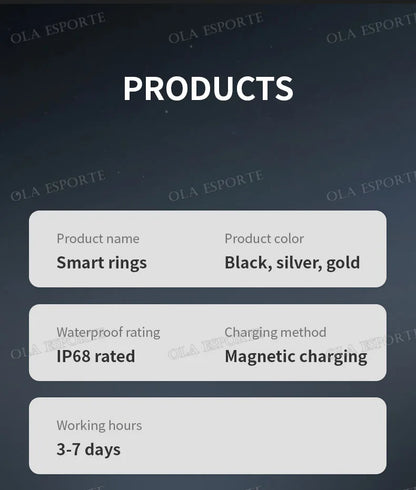 2025 New For Xiaomi Men Smart Ring Women, Heart Rate and Blood Oxygen Monitor Smartring IP68 & 5ATM Waterproof, Multi-sport Mode