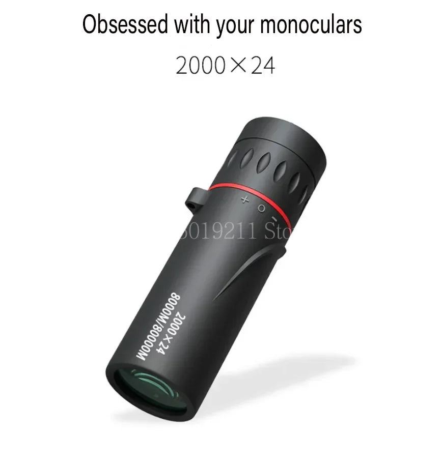 2000x24 HD Monocular Telescope Mini Portable Mobile Phone Telescope with Holder Outdoor Camping Hunting Birdwatching Telescopes