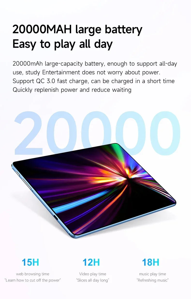 2025 New Pad 15 Pro Tablet Android13 Snapdragon870 11Inch HD 22GB+2TB 20000mAh 5G Dual SIM Bluetooth WiFi GPS Tablet