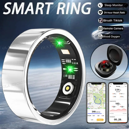 2025 New For Xiaomi Men Smart Ring Women, Heart Rate and Blood Oxygen Monitor Smartring IP68 & 5ATM Waterproof, Multi-sport Mode