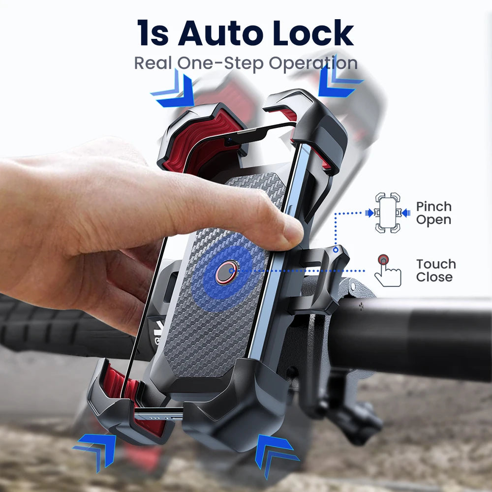 Joyroom Universal-Fahrradtelefonhalter, 360°-Ansicht, Fahrradtelefonhalter für 4,7-7 Zoll Handyständer, stoßfeste Halterung, GPS-Clip