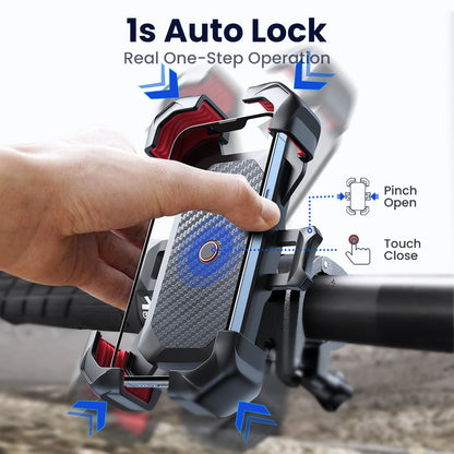 Joyroom Universal-Fahrradtelefonhalter, 360°-Ansicht, Fahrradtelefonhalter für 4,7-7 Zoll Handyständer, stoßfeste Halterung, GPS-Clip