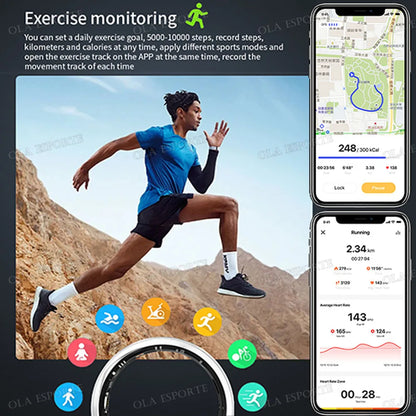2025 New For Xiaomi Men Smart Ring Women, Heart Rate and Blood Oxygen Monitor Smartring IP68 & 5ATM Waterproof, Multi-sport Mode