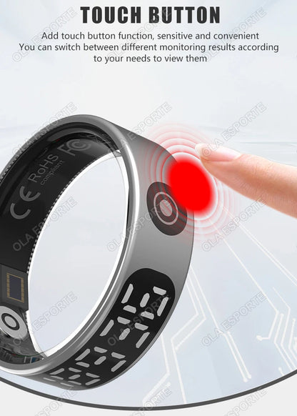 Smart Ring For Xiaomi Samsung Ring with Display Screen Gesture Swipe Tiktok Video Health Monitor IP68 &5ATM Waterproof Smartring