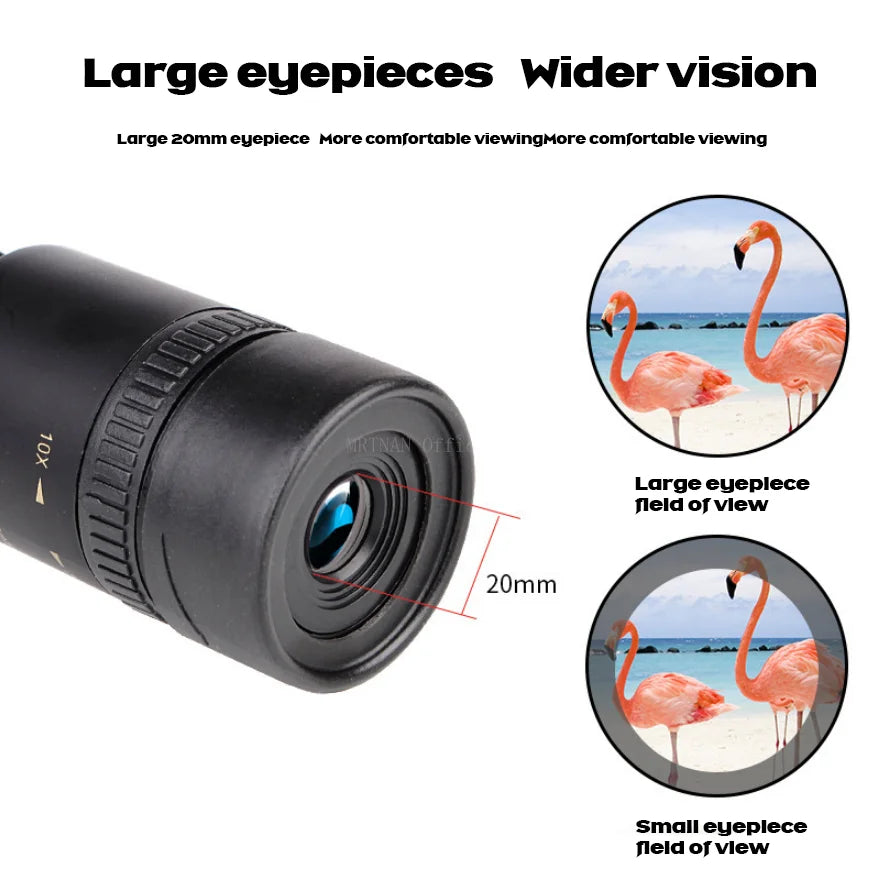 10-300X Zoom Metal HD Bak4 Powerful Binoculars Long Range Quality Portable Professional Telescope Monocular for Hunting