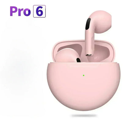 NEU Pro 6 TWS Kabellose Kopfhörer mit Mikrofon Fone Bluetooth-Ohrhörer Sport Lauf-Headset für Apple iPhone Xiaomi Pro6 Ohrhörer