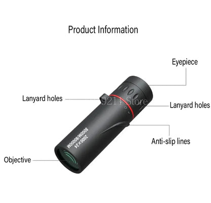 2000x24 HD Monocular Telescope Mini Portable Mobile Phone Telescope with Holder Outdoor Camping Hunting Birdwatching Telescopes