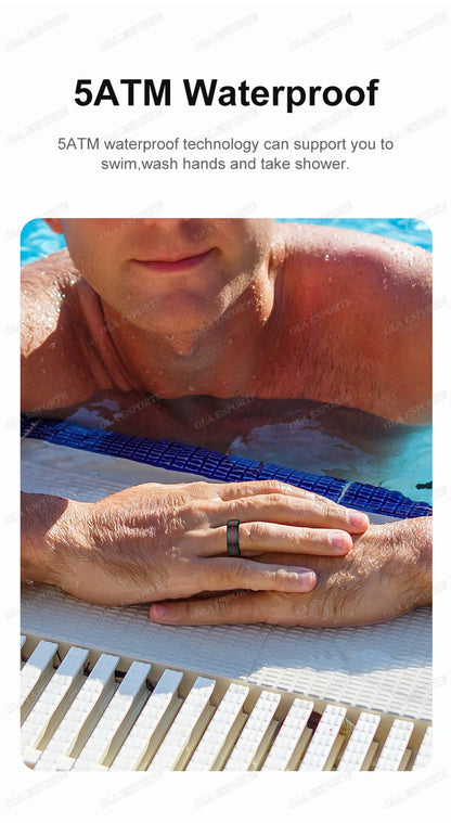 For Xiaomi Smart Ring Blood Pressure Heart Rate Monitoring Smartring IP68 & 5ATM Waterproof Multi-sport Mode Smartring Man Women