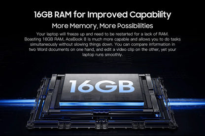 Blackview AceBook 8 Laptop 15.6" 12th Gen Intel Alder Lake N97 16GB RAM 512GB SSD + expansion up to 1TB Windows 11 Home 15.6"
