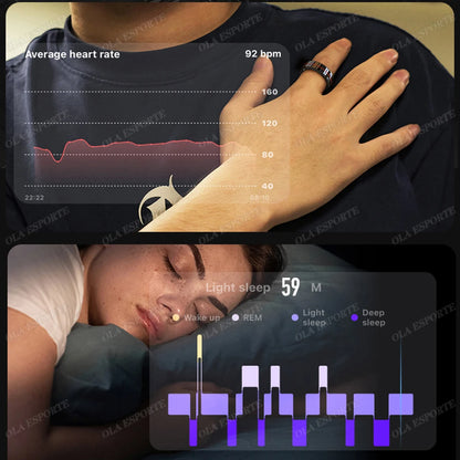 For Xiaomi Smart Ring Blood Pressure Heart Rate Monitoring Smartring IP68 & 5ATM Waterproof Multi-sport Mode Smartring Man Women