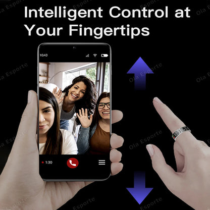 Smart Ring For Xiaomi Samsung Ring with Display Screen Gesture Swipe Tiktok Video Health Monitor IP68 &5ATM Waterproof Smartring