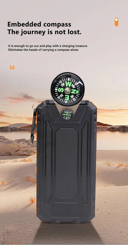 ONEPLUS 50000mAh Solar Power Bank Portable Charging Poverbank External Battery Charger Strong Light LDE Light for iphone Samsung