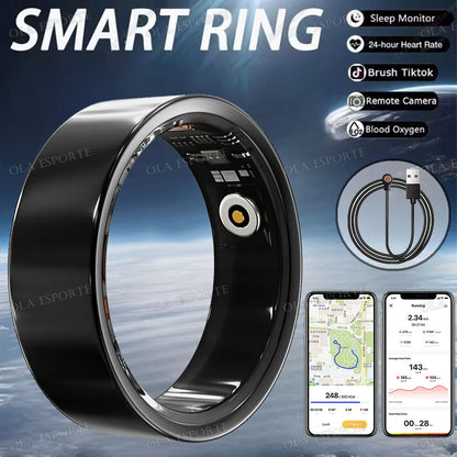 2025 New For Xiaomi Men Smart Ring Women, Heart Rate and Blood Oxygen Monitor Smartring IP68 & 5ATM Waterproof, Multi-sport Mode